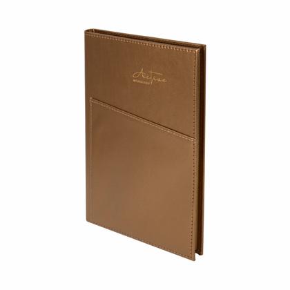 Блокнот А5 148*210 мм, 80 л., тонир., лин. "3223-10" тверд. обл. PVC, бежевый