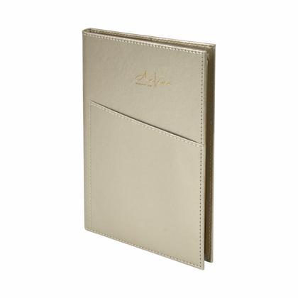 Блокнот А5 148*210 мм, 80 л., тонир., лин. "3223-10" тверд. обл. PVC, бежевый