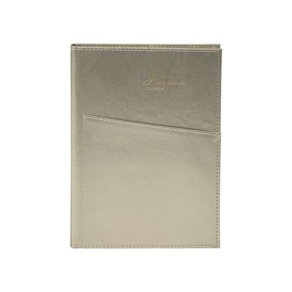 Блокнот А5 148*210 мм, 80 л., тонир., лин. "3223-10" тверд. обл. PVC, бежевый