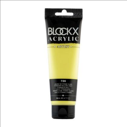Краски акриловые "Blockx" 726 титановый желтый светлый, 120 мл., туба