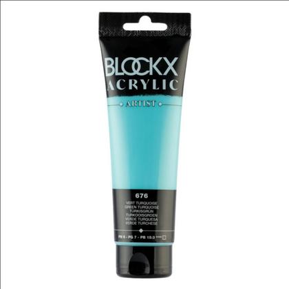 Краски акриловые "Blockx" 676 бирюзовый зеленый, 120 мл., туба