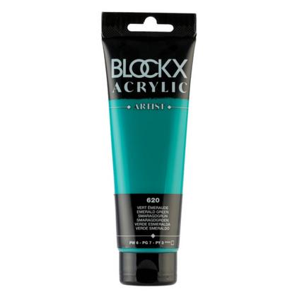 Краски акриловые "Blockx" 620 изумрудный зеленый, 120 мл., туба