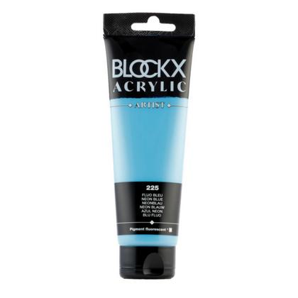 Краски акриловые "Blockx" 225 неоновый голубой, 120 мл., туба