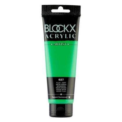 Краски акриловые "Blockx" 627 неоновый зеленый, 120 мл., туба