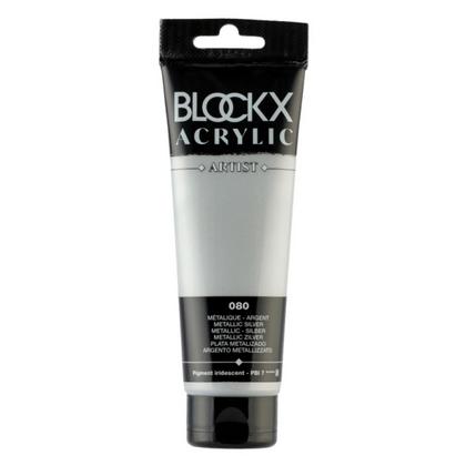 Краски акриловые "Blockx" 080 серебро металлик, 120 мл., туба