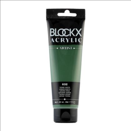 Краски акриловые "Blockx" 632 земля зеленая, 120 мл., туба