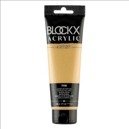 Краски акриловые "Blockx" 706 неаполитанский желтый, 120 мл., туба