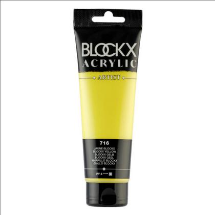 Краски акриловые "Blockx" 716 желтый Блокс, 120 мл., туба
