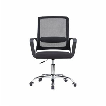 Кресло д/персонала SitZone U-0385 CH сетка/ткань, черный, крестов. хром