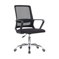 Кресло д/персонала SitZone U-0385 CH сетка/ткань, черный, крестов. хром
