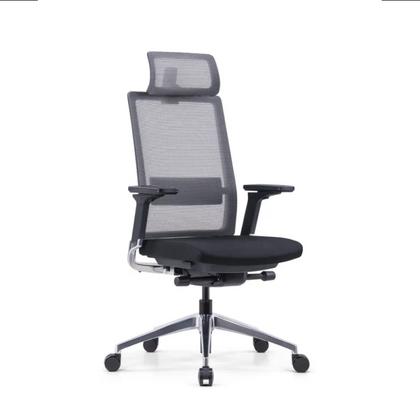 Кресло д/руководителя SitZone E-BA-001A сетка/ткань, черный, крестов. пластик, регулир. подголов., регулир. подлокотн., слайдер