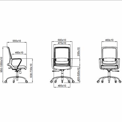 Кресло д/персонала SitZone U-0385 PL сетка/ткань, черный, крестов. пластик