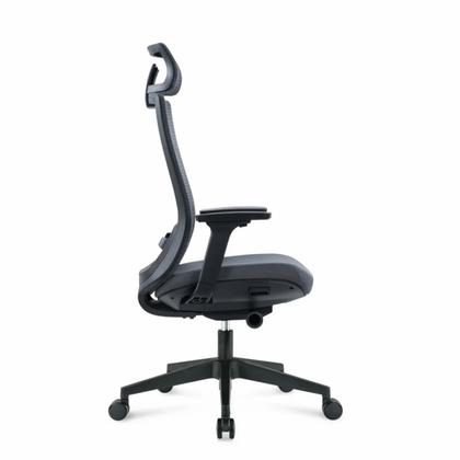 Кресло д/руководителя SitZone CH-312А сетка/ткань, черный, крестов. пластик, регулир. подголов., регулир. подлокотн., слайдер