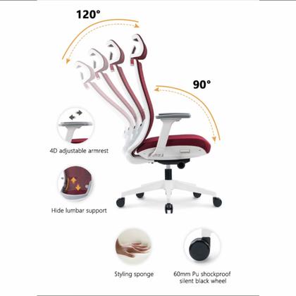 Кресло д/руководителя SitZone CH-312А сетка/ткань, черный, крестов. пластик, регулир. подголов., регулир. подлокотн., слайдер