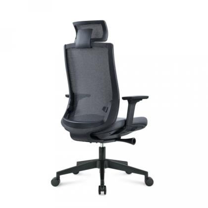 Кресло д/руководителя SitZone CH-312А сетка/ткань, черный, крестов. пластик, регулир. подголов., регулир. подлокотн., слайдер