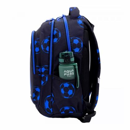 Рюкзак для учащихся средних и старших классов "Neo Blue Football" полиэстер,  уплотн. спинка, черный