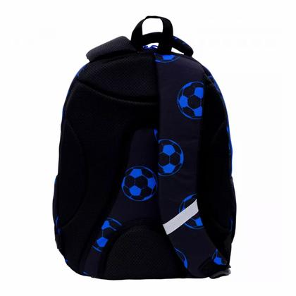 Рюкзак для учащихся средних и старших классов "Neo Blue Football" полиэстер,  уплотн. спинка, черный