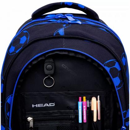 Рюкзак для учащихся средних и старших классов "Neo Blue Football" полиэстер,  уплотн. спинка, черный