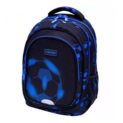 Рюкзак для учащихся средних и старших классов "Neo Blue Football" полиэстер,  уплотн. спинка, черный