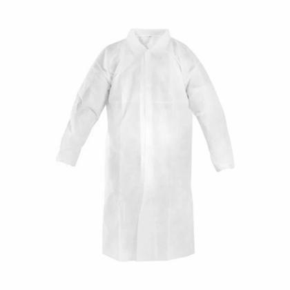 Халат одноразовый спанбонд на липучке, цв.белый, 25 г/м2, размер 3ХL, 10шт/упак