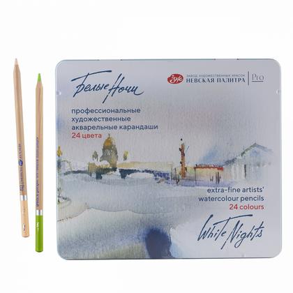 Карандаш акварельный "Белые ночи" набор 24 цв., в жестяном пенале