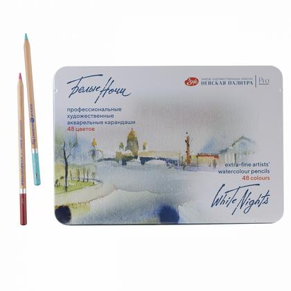 Карандаш акварельный "Белые ночи" набор 24 цв., в жестяном пенале