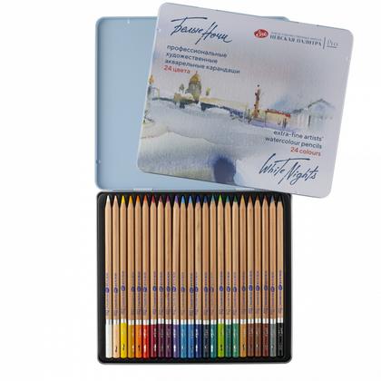 Карандаш акварельный "Белые ночи" набор 24 цв., в жестяном пенале