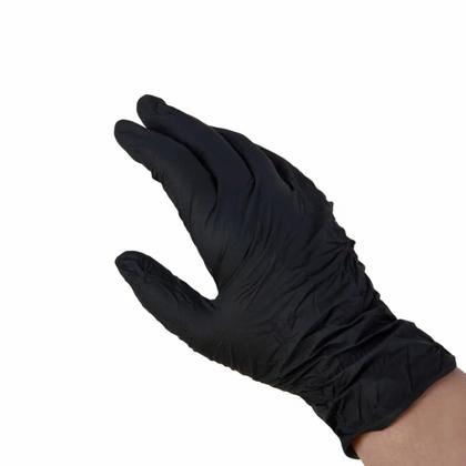 Перчатки нитриловые  неопудренные одноразовые  BVB, р-р S 100 шт./уп. черный