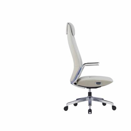 Кресло д/руководителя SitZone CH-515A нат. кожа, бежевый, крестов. алюминий