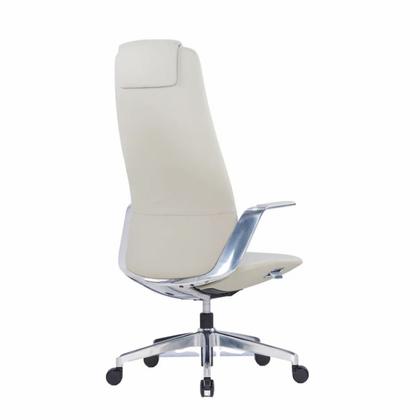 Кресло д/руководителя SitZone CH-515A нат. кожа, бежевый, крестов. алюминий