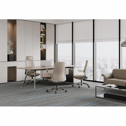 Кресло д/руководителя SitZone CH-515A нат. кожа, бежевый, крестов. алюминий