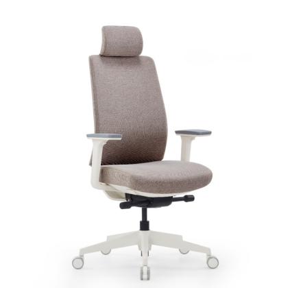 Кресло д/руководителя SitZone CH-K55A-BS ткань, бежевый, крестов. пластик, корпус белый, регулир. подголов., регулир. подлокотн.