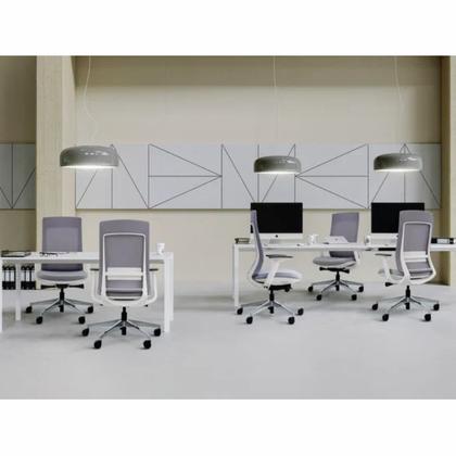 Кресло д/руководителя SitZone E-VL002A-BS сетка/ткань, серый, крестов. пластик, корпус белый, регулир. подголов., регулир. подлокотн., слайдер