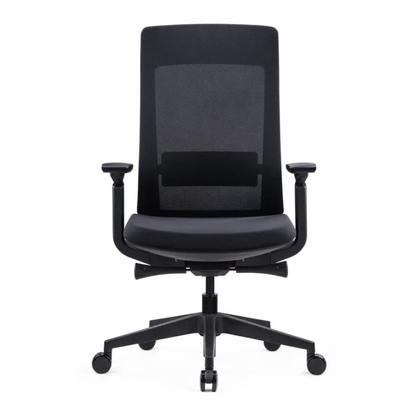 Кресло д/руководителя SitZone E-VL002B-BS сетка/ткань, серый, крестов. пластик, корпус белый, без подголов., регулир. подлокотн., слайдер