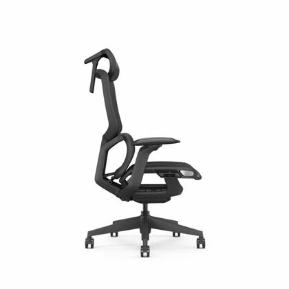 Кресло д/руководителя SitZone E-JX-001А сетка, черный, крестов. пластик, регулир. подголов., регулир. подлокотн., слайдер