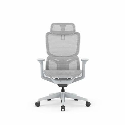 Кресло д/руководителя SitZone E-JX-002А сетка, белый, крестов. пластик, корпус белый, регулир. подголов., регулир. подлокотн., слайдер