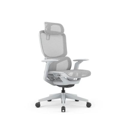 Кресло д/руководителя SitZone E-JX-002А сетка, белый, крестов. пластик, корпус белый, регулир. подголов., регулир. подлокотн., слайдер