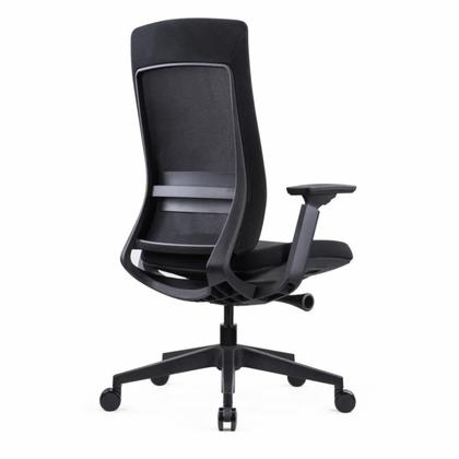 Кресло д/руководителя SitZone E-VL002B сетка/ткань, черный, крестов. пластик, без подголов., регулир. подлокотн., слайдер