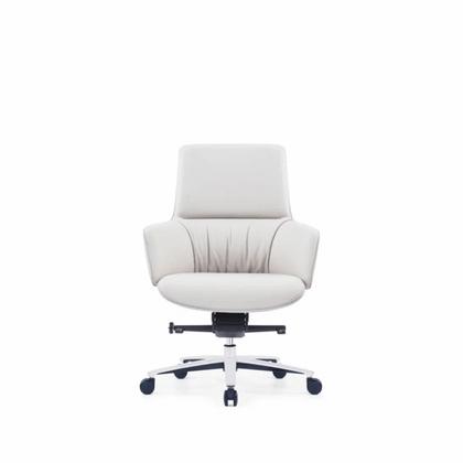 Кресло д/руководителя SitZone CH-500B нат. кожа, белый, крестов. алюминий