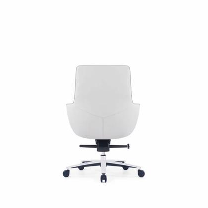 Кресло д/руководителя SitZone CH-500B нат. кожа, белый, крестов. алюминий