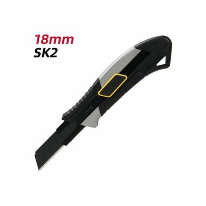 Нож строительный Deli YS EDL4256 18 мм, корпус из алюминиевого сплава, прорезиненная рукоятка, автоблокировка