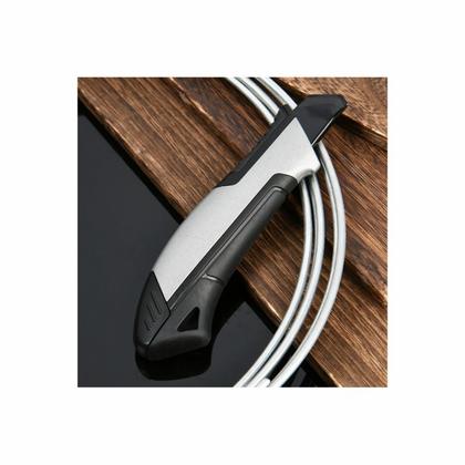 Нож строительный Deli YS EDL4256 18 мм, корпус из алюминиевого сплава, прорезиненная рукоятка, автоблокировка