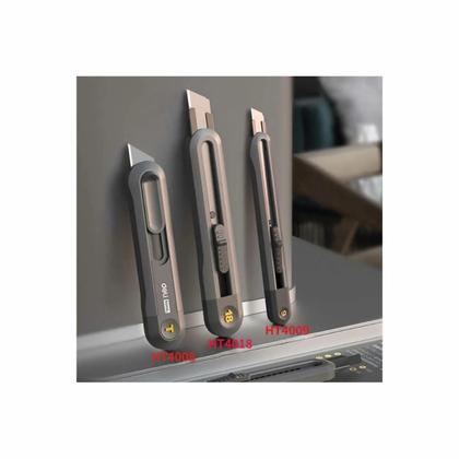 Нож строительный Deli HS EHT4009 9 мм, Soft Touch, черный