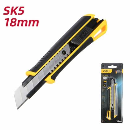 Нож строительный Deli YS EDL003H 18 мм, универсальный