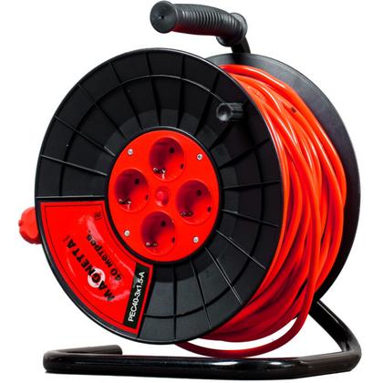 Удлинитель Magnetta PEC40-3X1.5-A 40 м, катушка (4 роз., 1,5 мм, 2,2 кВт, защита от перегрузки)