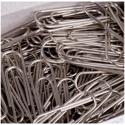 Скрепки 28 мм "OfficeSpace" никел., 100 шт., овал., серебристый