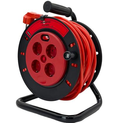 Удлинитель Magnetta PEC25-3G2.5-AC 25 м, катушка (4 роз., 2,5 мм, 5,5 кВт, защита от перегрузки)