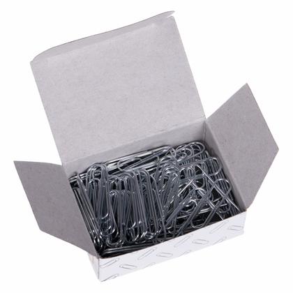 Скрепки 28 мм "OfficeSpace" оцинк., 100 шт., овал., серебристый