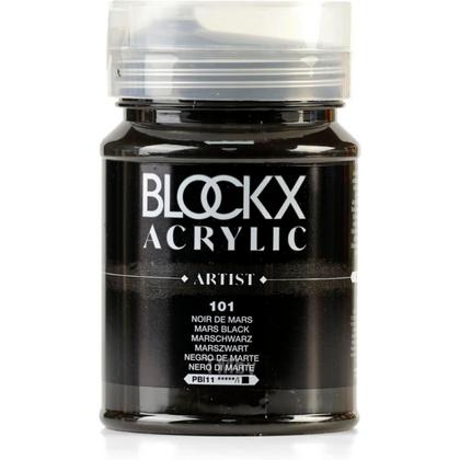 Краски акриловые "Blockx" 101 марс черный, 500 мл.,банка