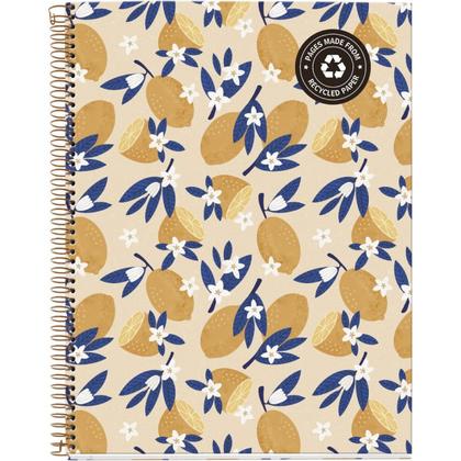 Тетрадь А4 210*297 мм, 120 л., в клетку "Sweet Fruits Lemons", спираль сбоку, обл. ламинир. карт., желтый